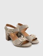 NEVIN Mink Suede  Leather Women's Heeled Sandal - Image 3