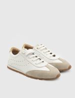 ESTE White Suede Leather Women's Sneaker - Image 4