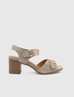 NEVIN Mink Suede  Leather Women's Heeled Sandal