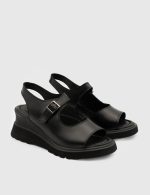 ERIOLA Black Leather Women's Sandal - Image 3