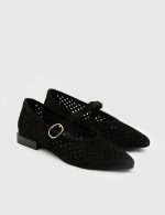 SEA Black Suede  Leather Women's Ballerina - Image 3