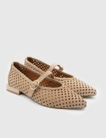 SEA Beige Suede  Leather Women's Ballerina - Image 3