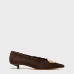 AROYA Brown Suede Leather Women's Stiletto