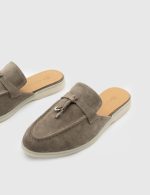 LORA Gray Suede Leather Women's Mulle - Image 2