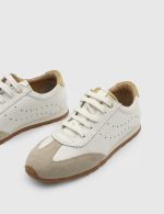 ESTE White Suede Leather Women's Sneaker - Image 2