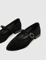 SEA Black Suede  Leather Women's Ballerina - Image 2