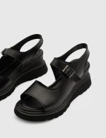 ERIOLA Black Leather Women's Sandal - Image 2