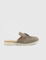 LORA Gray Suede Leather Women's Mulle