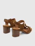 NEVIN Brown Suede  Leather Women's Heeled Sandal - Image 4