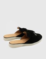 LORA Black Suede Leather Women's Mulle - Image 4