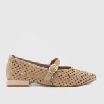 SEA Beige Suede  Leather Women's Ballerina