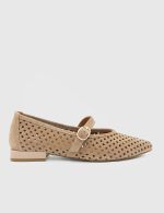 SEA Beige Suede  Leather Women's Ballerina