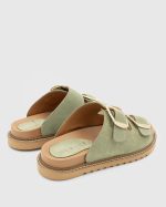 VIOLA Green Suede Leather Women's Mulle - Image 3
