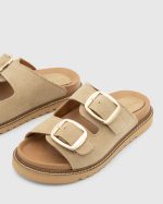 VIOLA Bisque Suede Leather Women's Mulle - Image 2