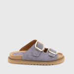 VIOLA Purple Suede Leather Women's Mulle