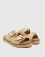 VIOLA Bisque Suede Leather Women's Mulle - Image 3