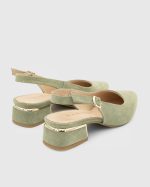 AYNE Green Suede Leather Women's Heeled Sandal - Image 3