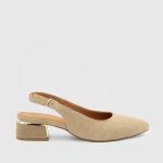 AYNE Bisque Suede Leather Women's Heeled Sandal