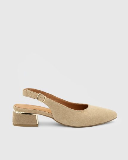 AYNE Bisque Suede Leather Women's Heeled Sandal