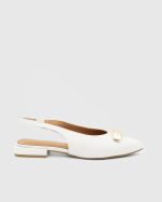LILIAN White Leather Women's Heeled Sandal