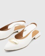 LILIAN White Leather Women's Heeled Sandal - Image 2