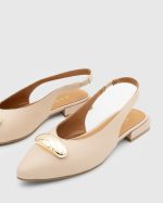 LILIAN Nude Leather Women's Heeled Sandal - Image 2