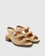 ROVENA Bisque  Suede Leather Women's Heeled Sandal - Image 3