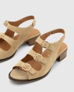 ROVENA Bisque  Suede Leather Women's Heeled Sandal - Image 2