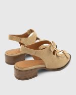 ROVENA Bisque  Suede Leather Women's Heeled Sandal - Image 4