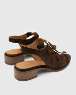 ROVENA Brown Suede Leather Women's Heeled Sandal - Image 4