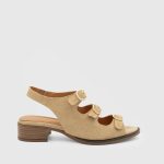 ROVENA Bisque  Suede Leather Women's Heeled Sandal