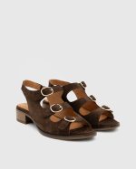 ROVENA Brown Suede Leather Women's Heeled Sandal - Image 3