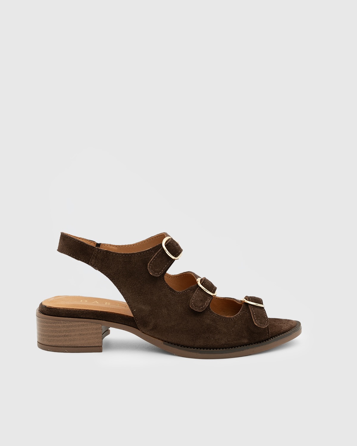 IMG_2572.JPG ROVENA Brown Suede Leather Women's Heeled Sandal - Image 1