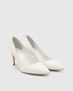 PATRICIA White Leather Women's Stiletto - Image 3