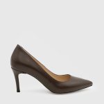 PATRICIA Dark Brown Leather Women's Stiletto