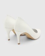 PATRICIA White Leather Women's Stiletto - Image 4