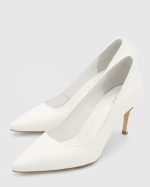 PATRICIA White Leather Women's Stiletto - Image 2