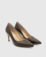 PATRICIA Dark Brown Leather Women's Stiletto - Image 3
