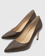PATRICIA Dark Brown Leather Women's Stiletto - Image 2