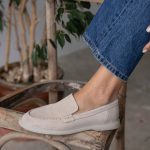 ELROYA Beige Leather Women's Loafer