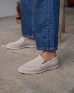 ELROYA Beige Leather Women's Loafer - Image 2