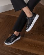 LUNETTE Black Leather Women's Sneaker - Image 4