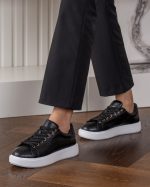 LUNETTE Black Leather Women's Sneaker - Image 2