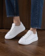 LUNETTE White Leather Women's Sneaker - Image 3