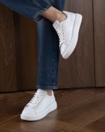 LUNETTE White Leather Women's Sneaker - Image 4