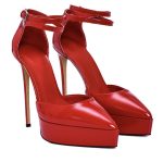 CARMELINE Red Leather Women's Heeled Sandal - Image 4