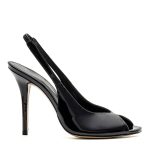 DESIRE Black Leather Women's Heeled Sandal