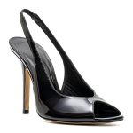 DESIRE Black Leather Women's Heeled Sandal - Image 2