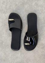 SOLARA Black Leather Women's Mulle - Image 2