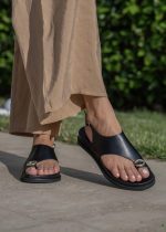 EVORA Black  Leather Women's Mulle - Image 3